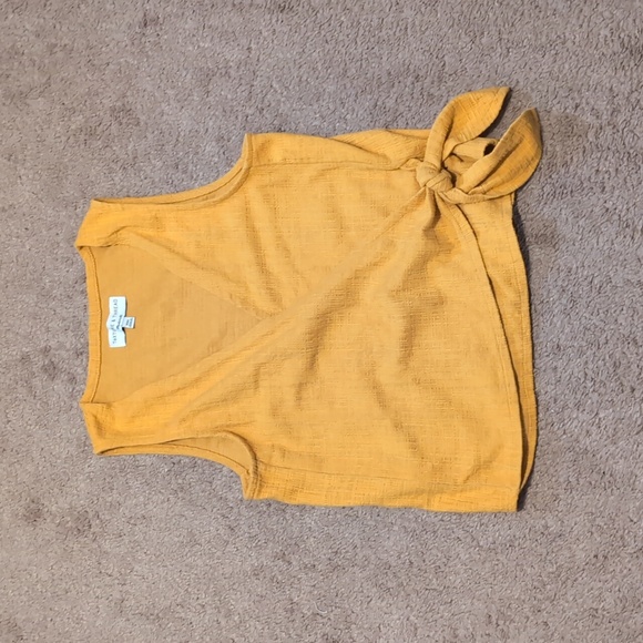 Madewell Tops - Madewell Texture & Thread Yellow Wrap Sleeveless Top